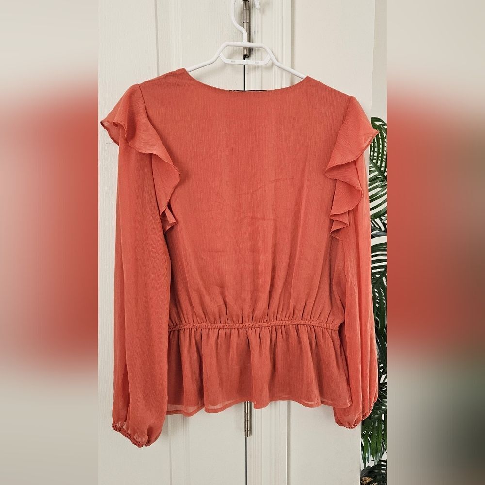 Women's V-Neck Ruffle Top - Picture 3 of 3